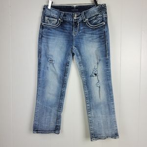 Vigoss factory distressed capri jeans size 5/6